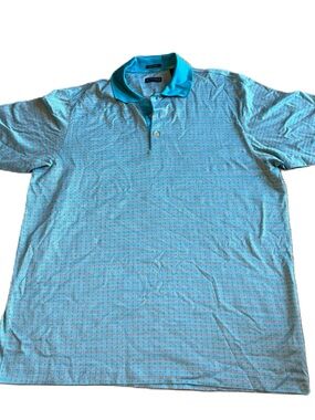 Vintage Como Sport Polo Shirt Large Made in Italy Blue Golf Men’s